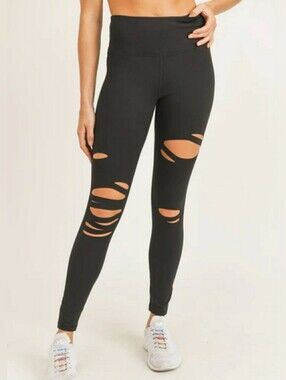 MONO B HIGH WAIST RAZOR CUT LEGGINGS